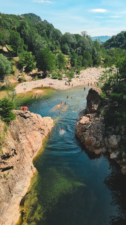 Canoe dans les gorges de l Ardeche vue aerienne